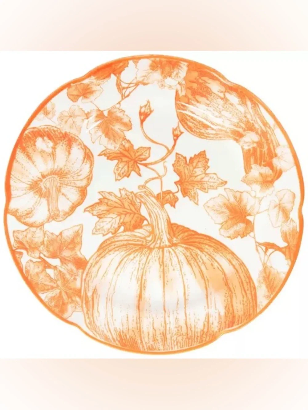 Orange Pumpkins Ceramic Salad Plates